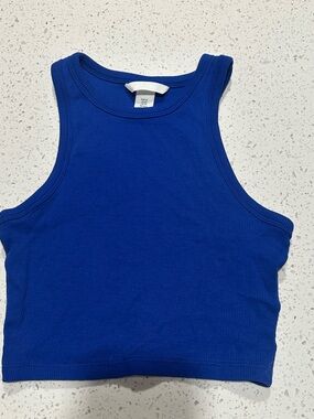 H&M Royal Blue Ribbed Crop Tank